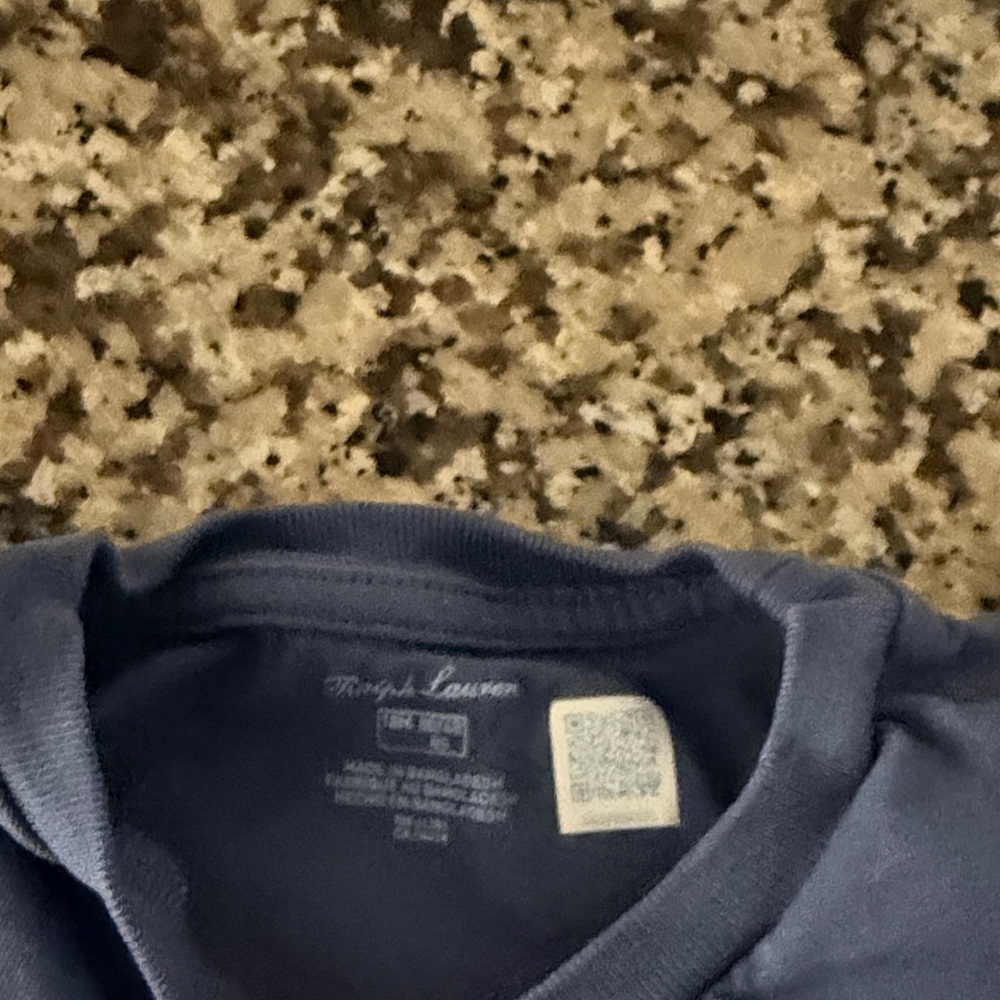 Polo by Ralph Lauren Kids Tee in Blue with Green Logo in 18M - Picture 3 of 3